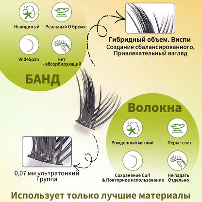 Self-grafted Segmented Fox-style False Eyelashes